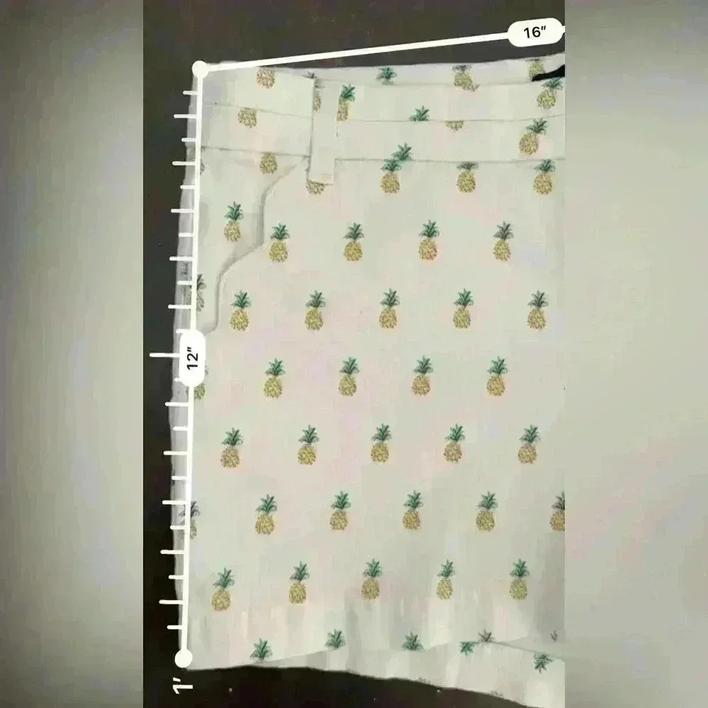 Blue Rain Pineapple Print Summer Sprint Shorts (11) - Picture 8 of 11